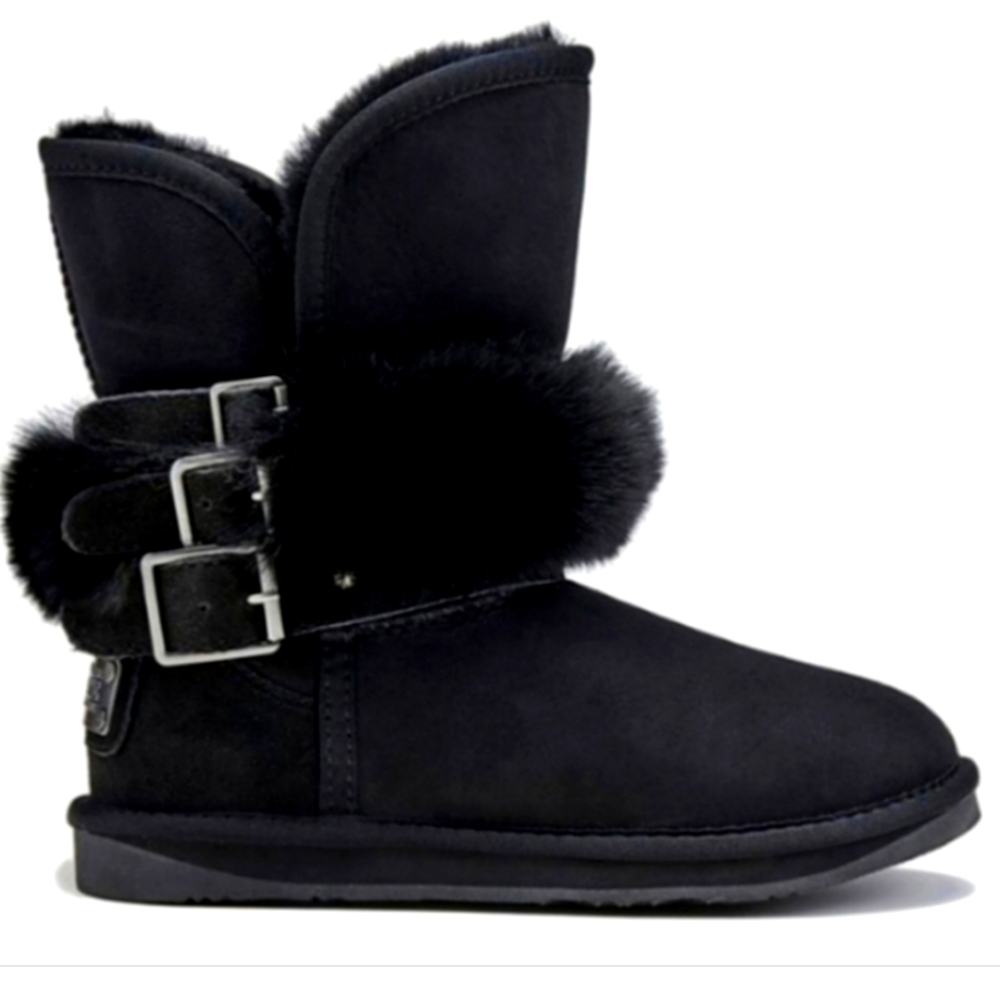 Australia Luxe Collective Hatchet Boots Studded Glitter Suede Faux Shearling 130